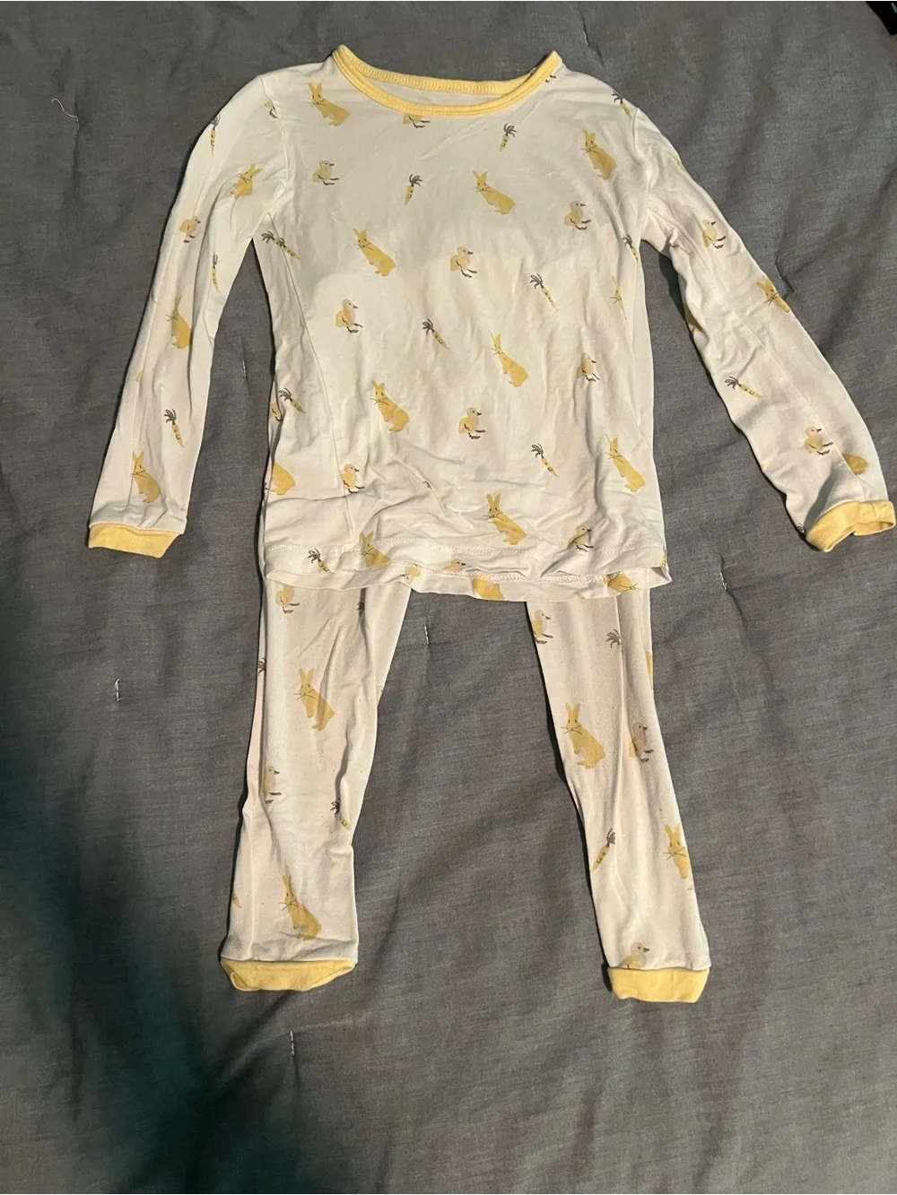 Long Sleeve Yellow Bunny Pajama Set